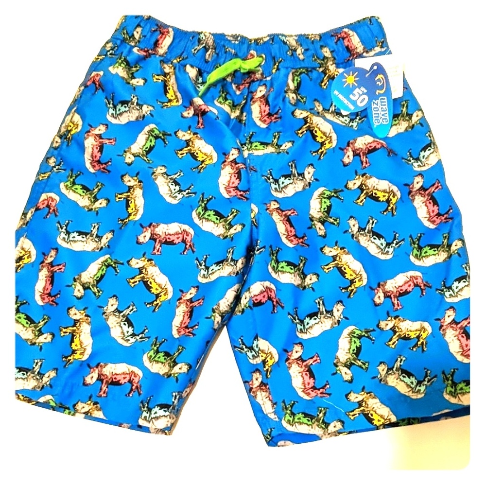 🌸 NWT WAVE ZONE SWIM SHORTS LARGE 10/12